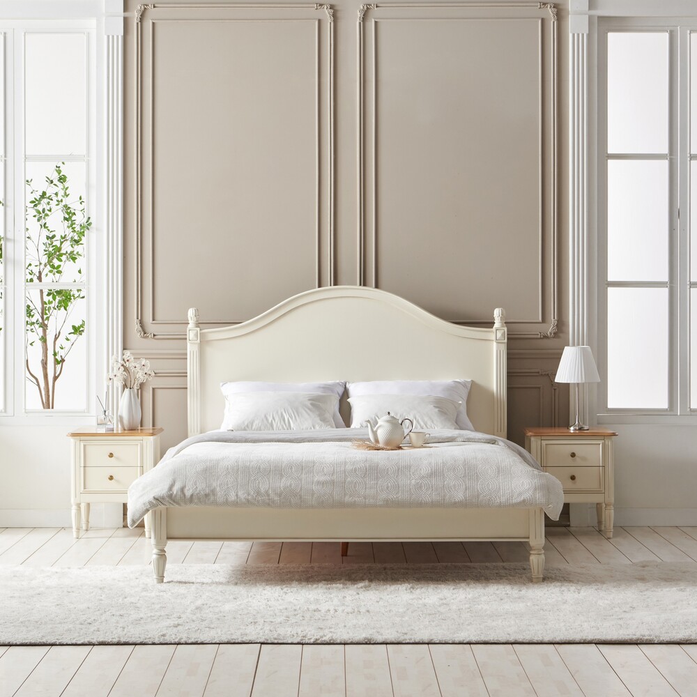 까사홈 헤이미 아이보리 엔틱 침대프레임 킹(K)