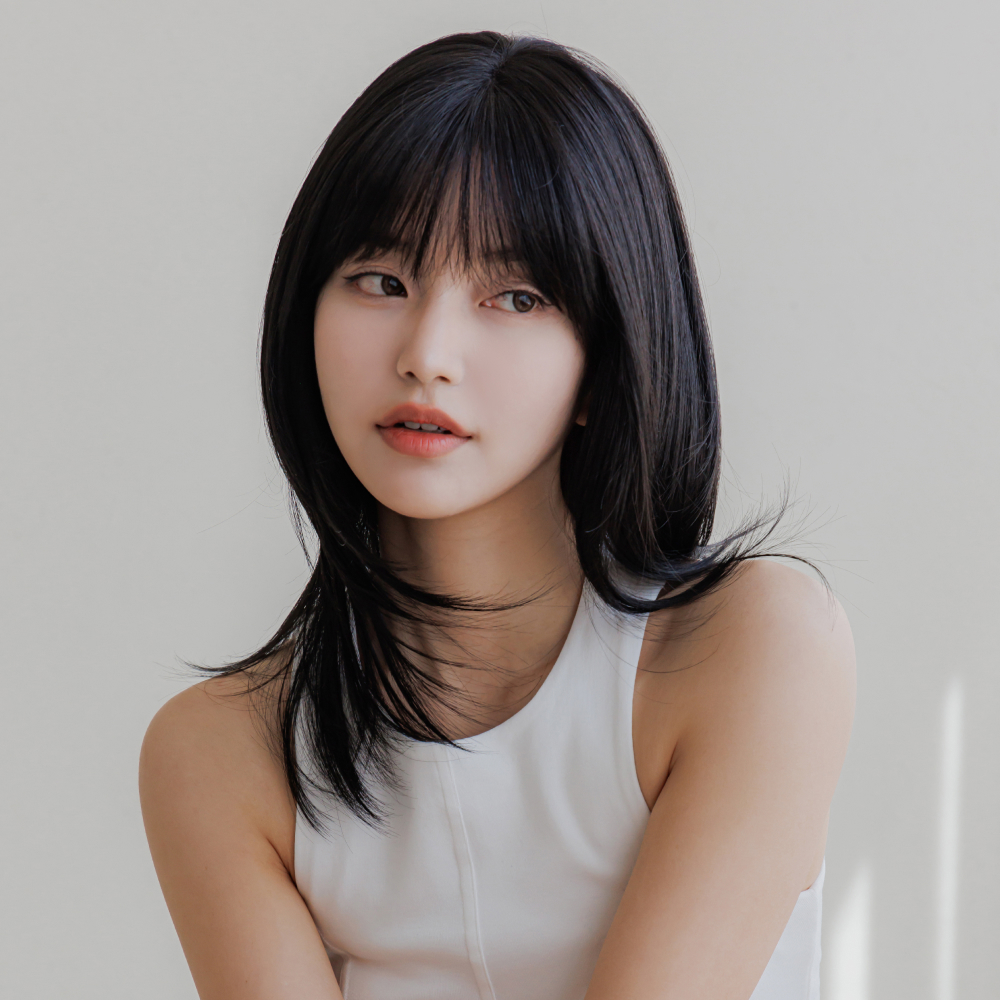 수제통가발 중단발 레이어드 허쉬컷 드라이 여자가발 한나 이미지 6