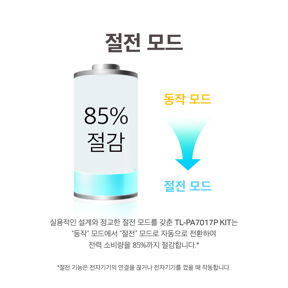 티피링크 TL-PA7017P AV1000 기가비트 패스스루 PLC 전원 벽플러그 어댑터 이미지 6