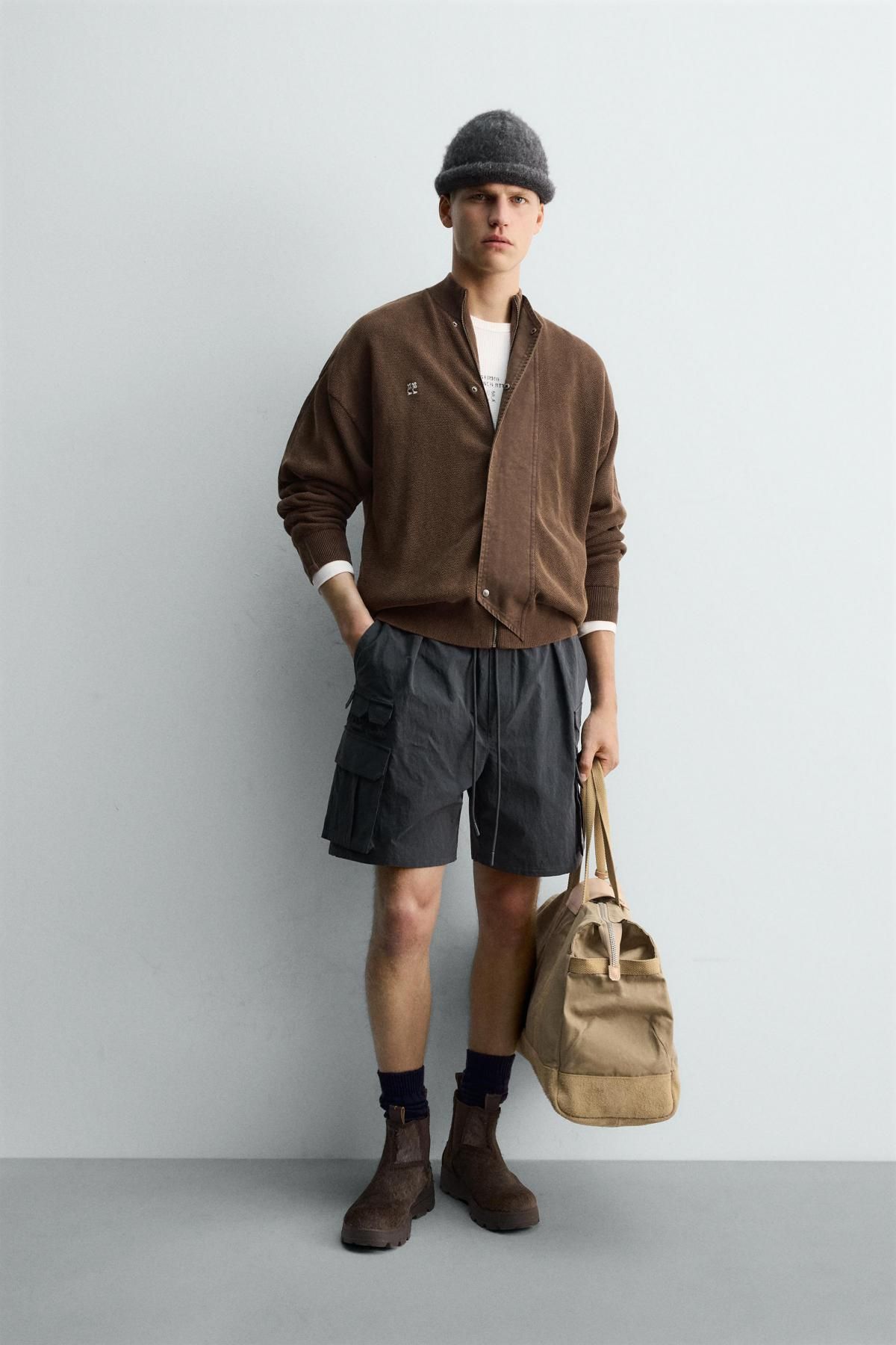 자라 하이넥 브라운 집업 니트 가디건 3284/390 BROWN - 상세 이미지 2