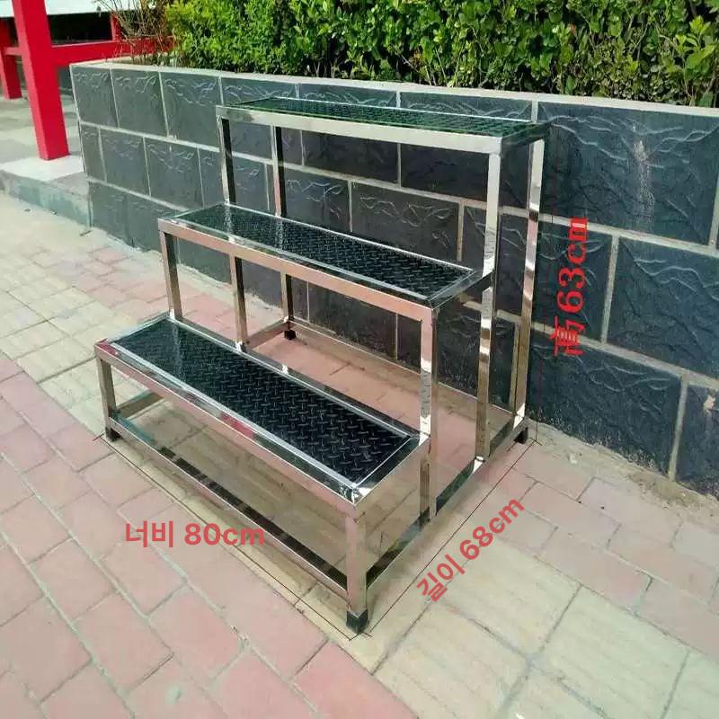 3단 계단 사다리 무대 창고 디딤대 스테이지 발받침 검정 3층 40x68x63 - 상세 이미지 4