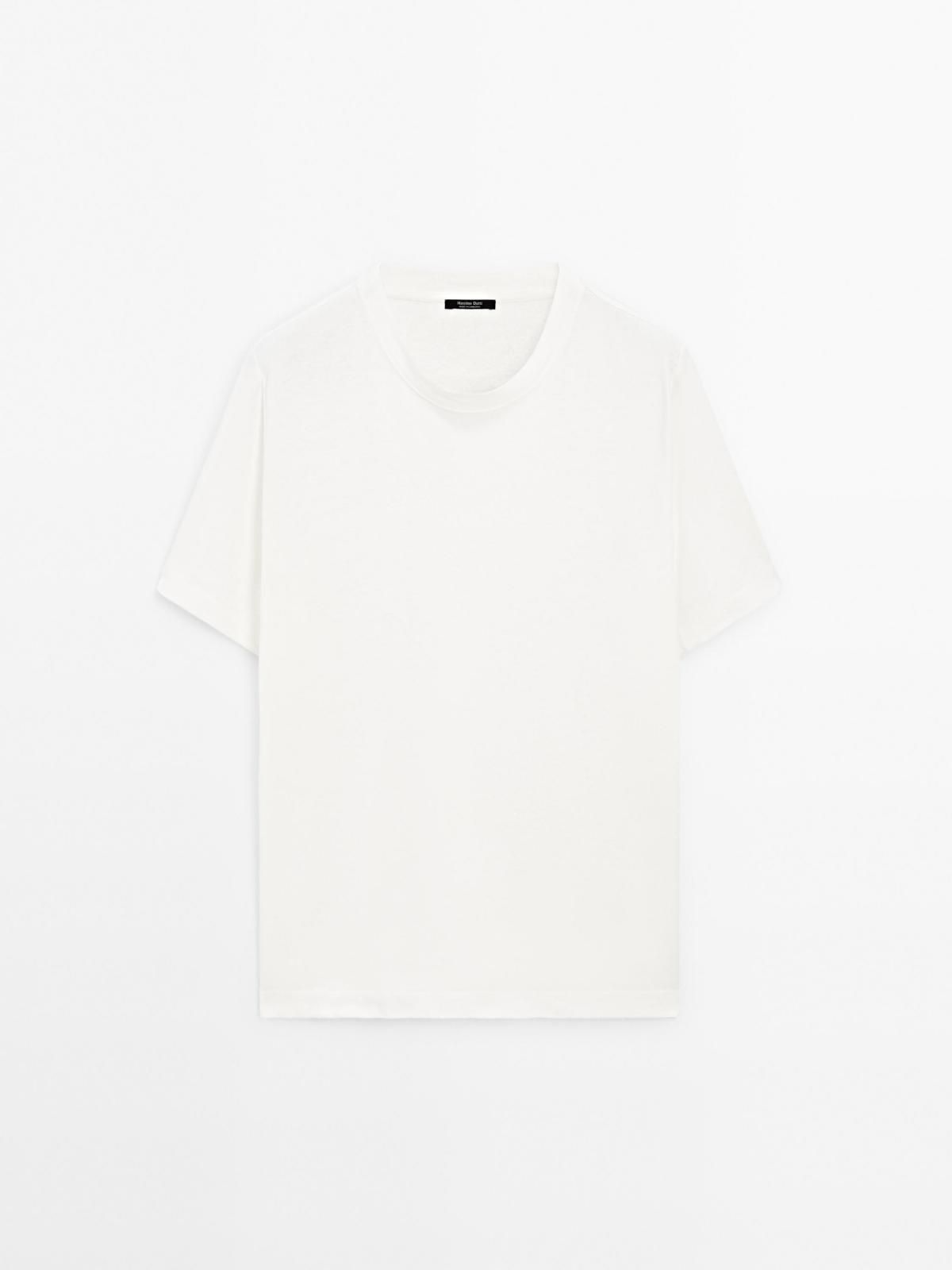 마시모두띠 린넨 혼방 크루넥 반팔 티셔츠 1412/242 OFF WHITE - 상품 이미지
