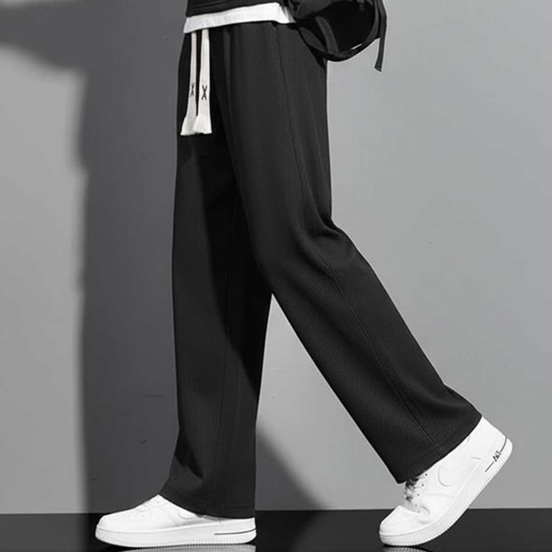 남자 기모 바지 루즈핏 일자 두꺼운 겨울 밴딩 팬츠 XL 3XL - 메인 이미지