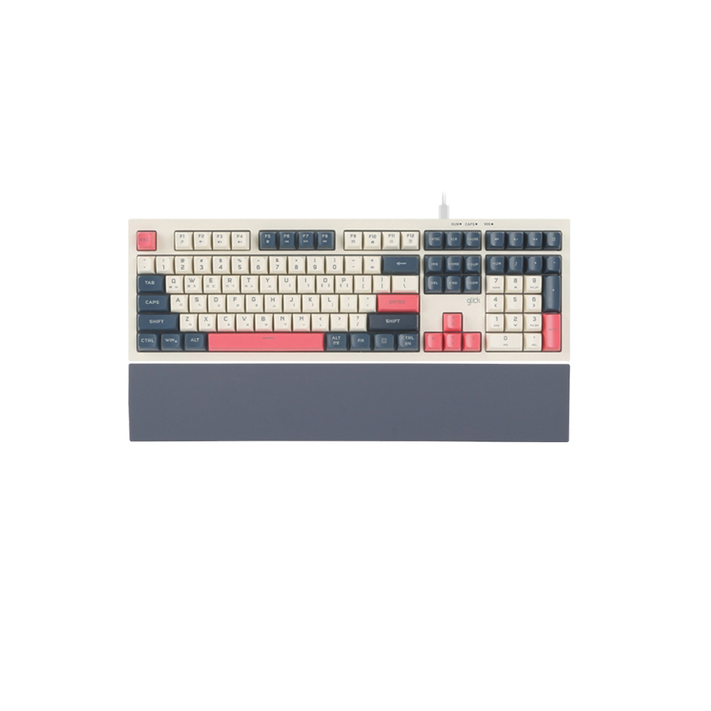 지클릭커 오피스프로 OSP108K 유선 키보드 실리콘 팜레스트 세트 Havana Cappuccino - 상품 이미지