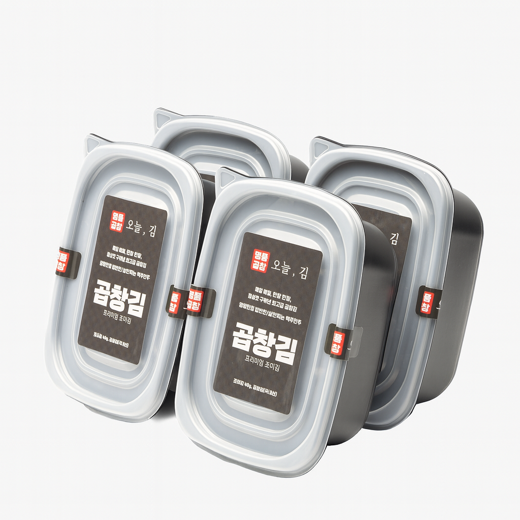 오늘곱창김 햇반과 찰떡궁합 두번구워 더 바삭한 특상급 곱창조미김 40g, 4개 - 상품 이미지