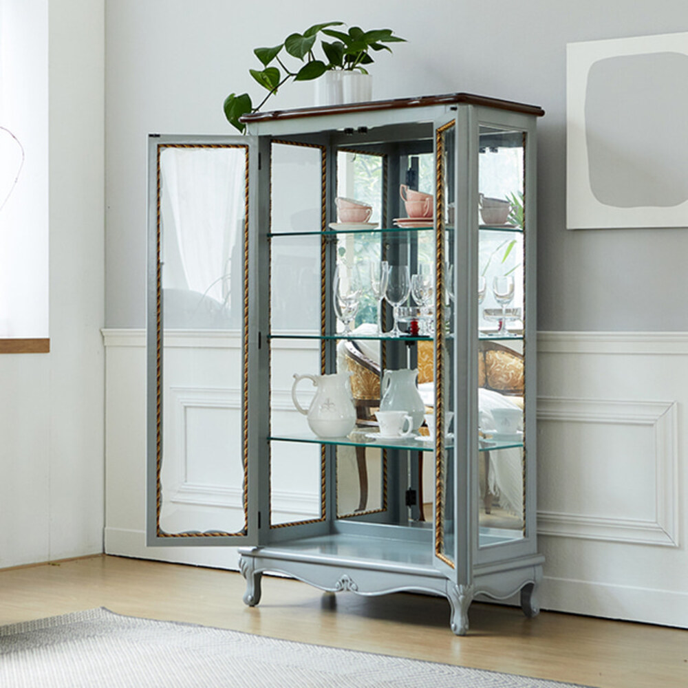 까사홈 샤인그레이 엔틱 장식장