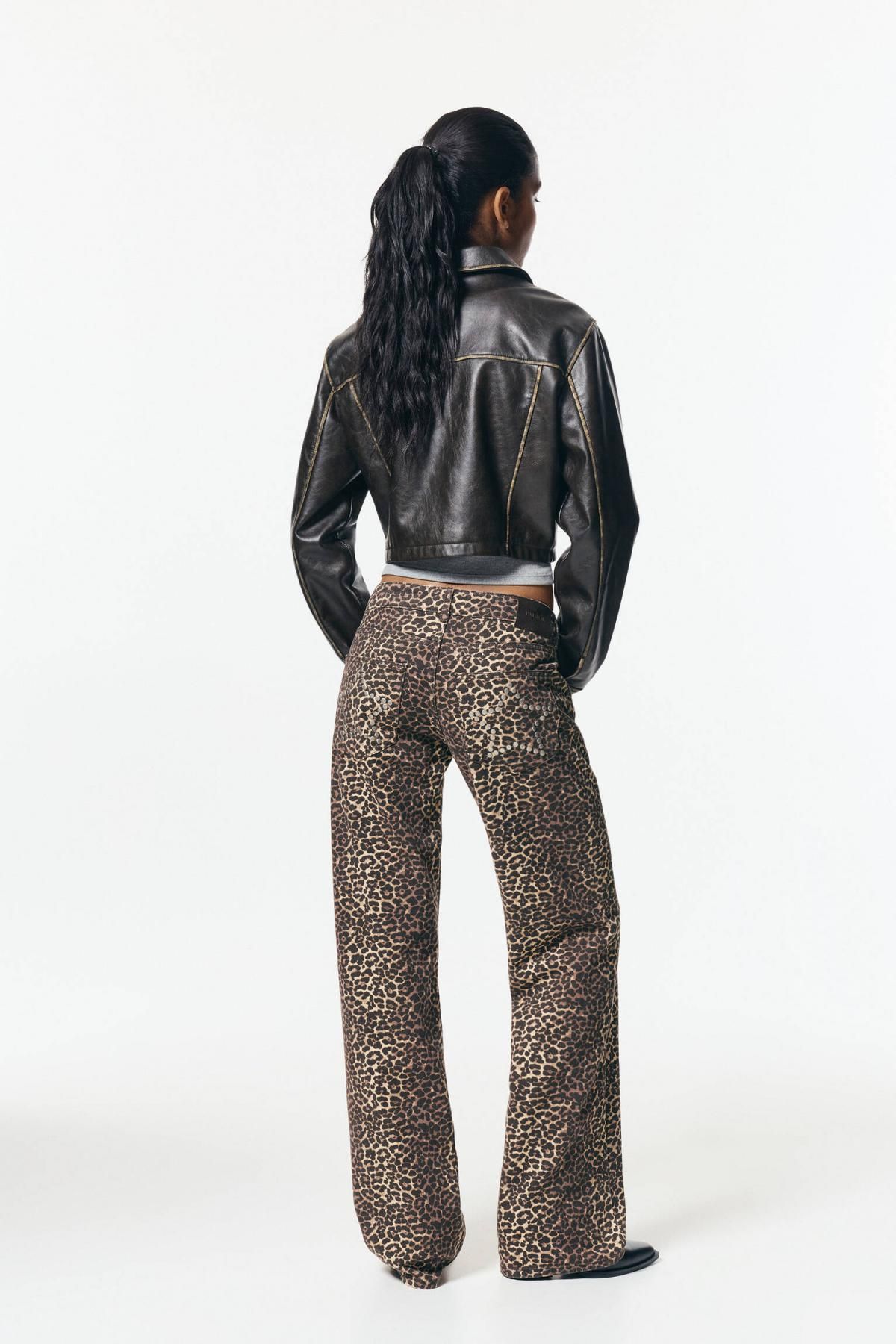 풀앤베어 레오파드 프린트 스터드 스트레이트핏 진 3670/340 LEOPARD - 상세 이미지 5