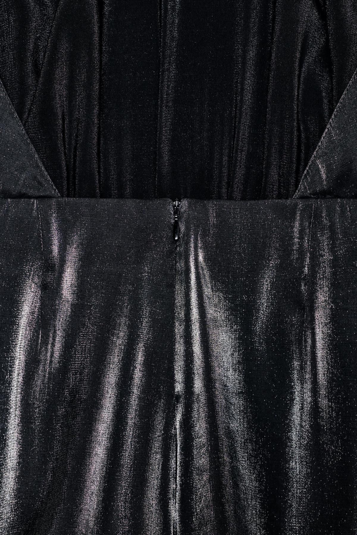 자라 메탈릭 퍼프 헴 홀터넥 점프수트 6929/481 BLACK - 상세 이미지 5