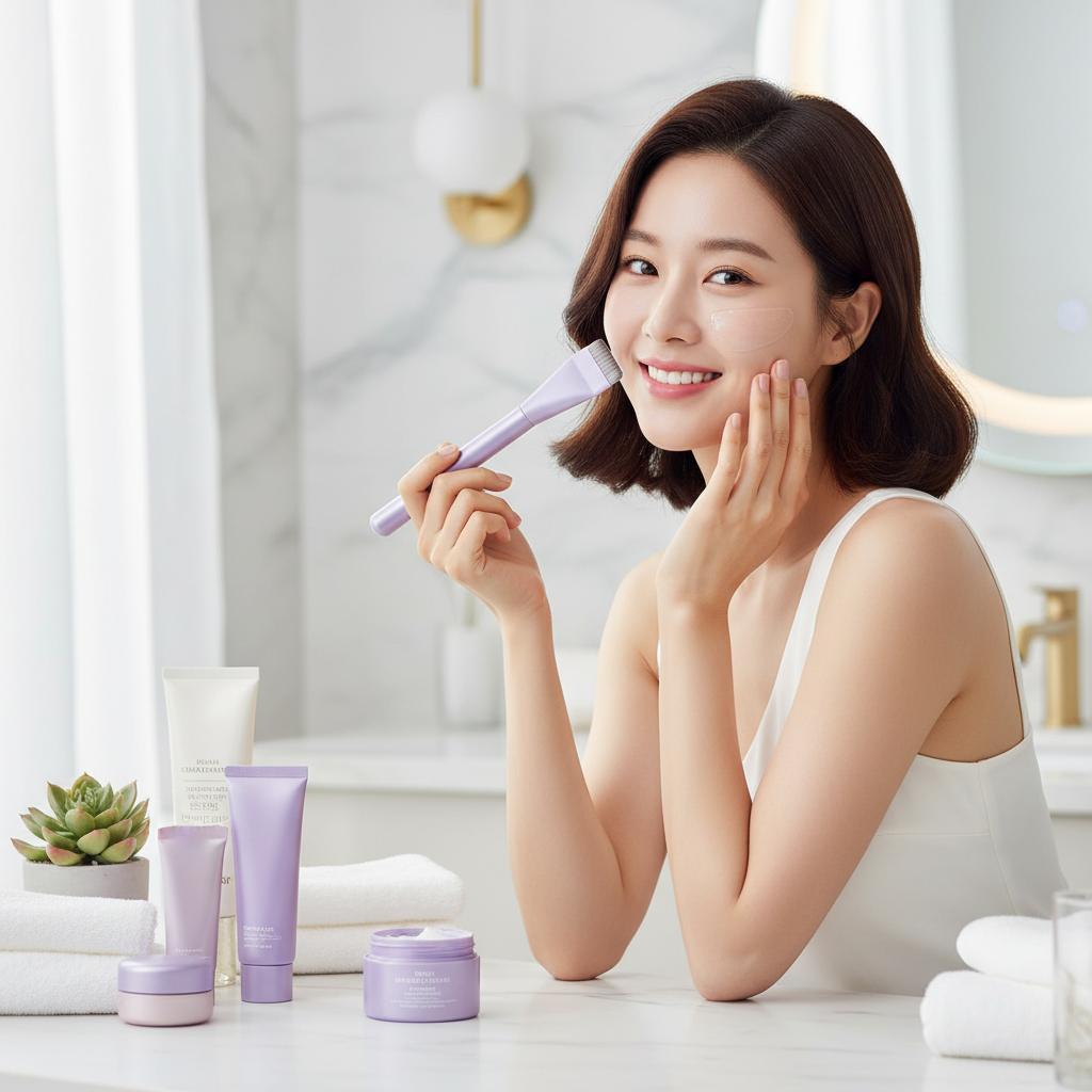 결점제로 초밀착 납작 파운데이션 브러쉬 휴대용 - 상품 이미지