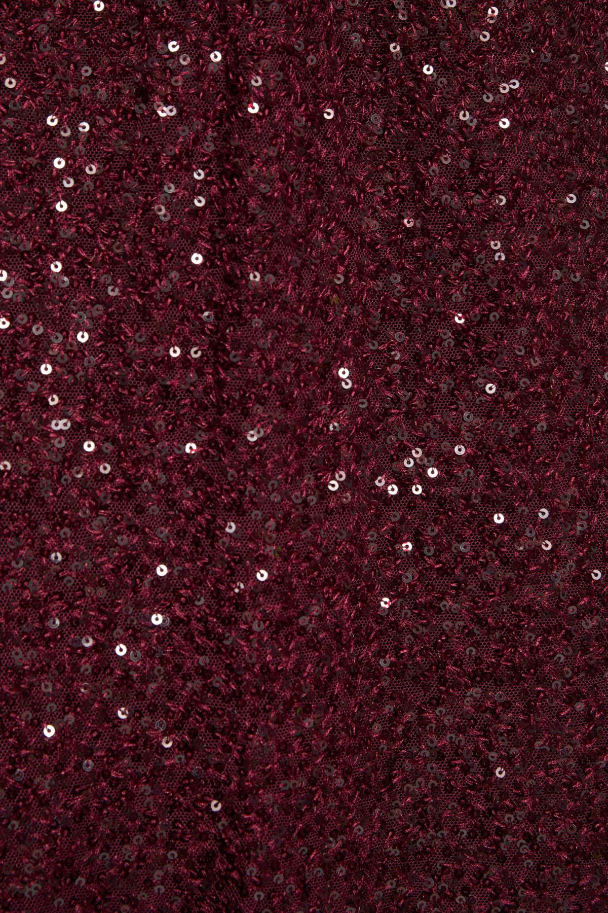 풀앤베어 버건디 글리터 시퀸 홀터넥 롱 원피스 7394/366 MAROON 이미지 8