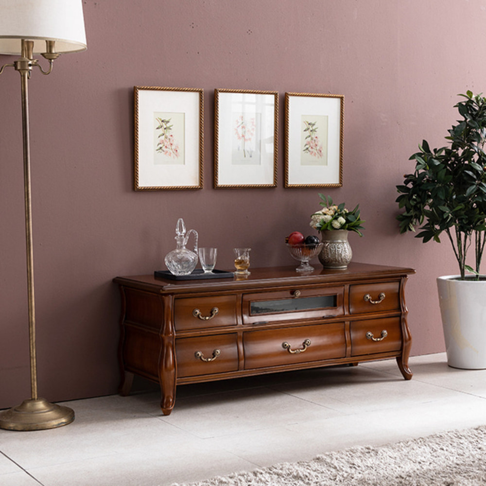 까사홈 리리컬 엔틱 원목 거실장1200