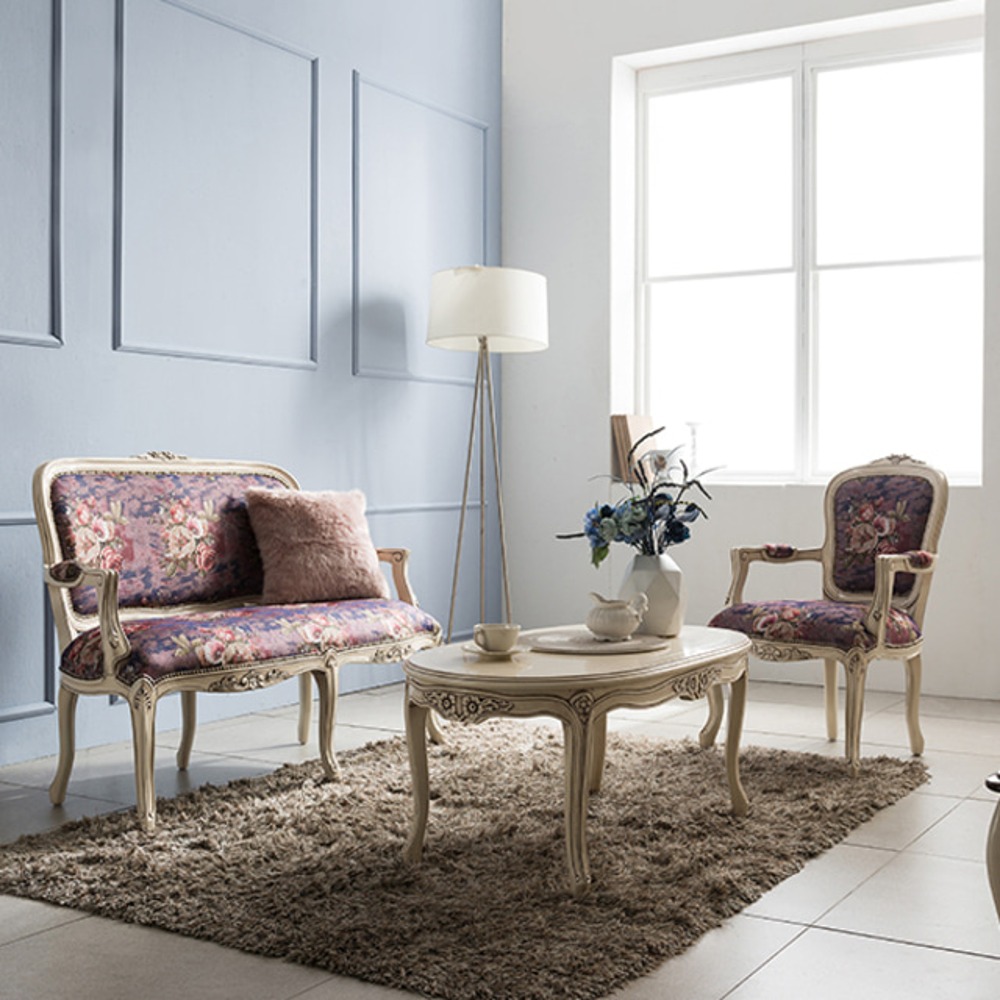 까사홈 샤넬르 엔틱 아이보리 테이블