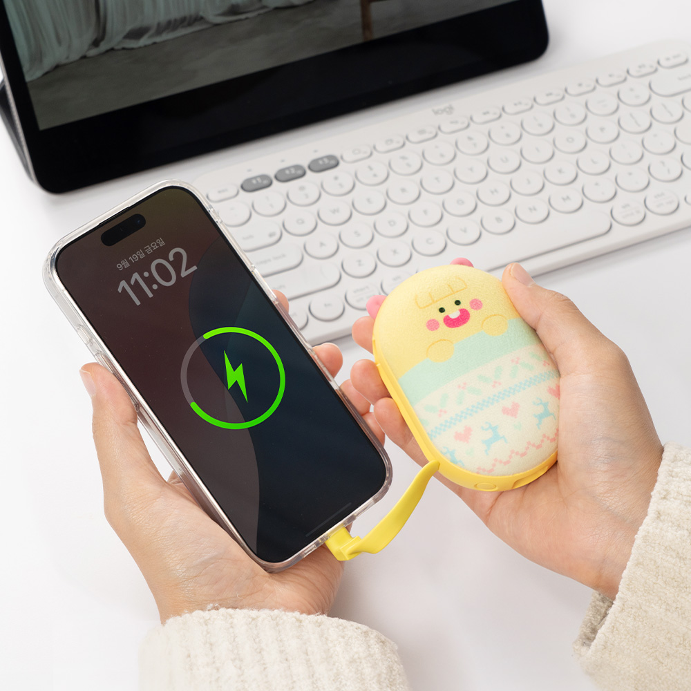 니니즈 이불쏙 양면발열 손난로 보조배터리 5000mAh 조약돌 미니 손난로 이미지 8