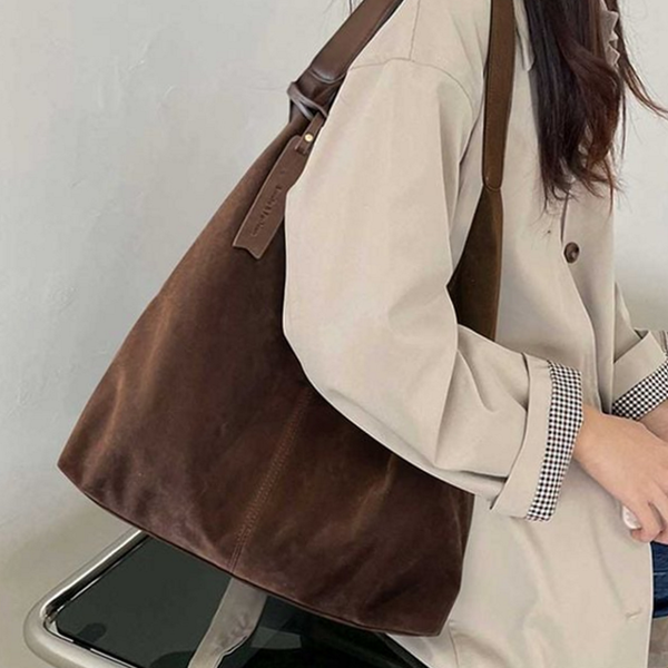 미니멀 여자 스웨이드 숄더백 호보백 여자 스웨이드 가방 캐주얼 데일리 - 상품 이미지