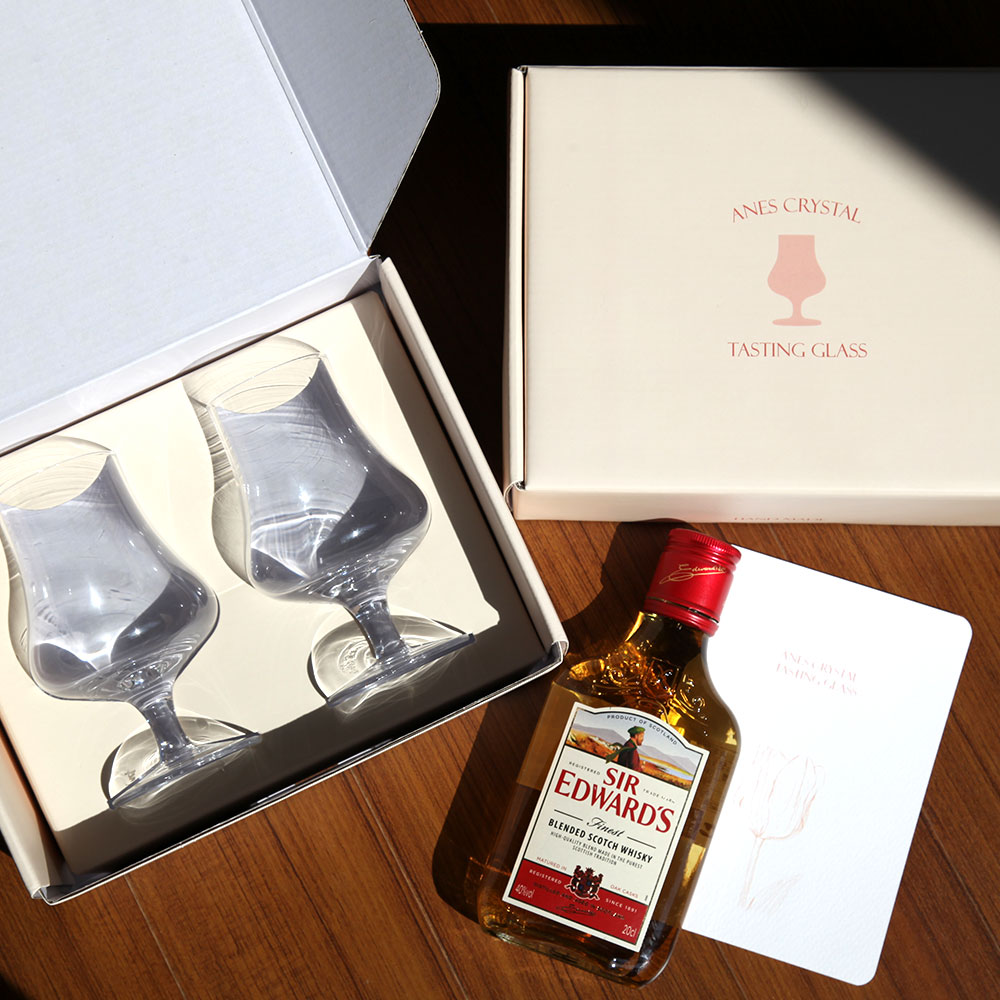 아네스 크리스탈 테이스팅 글라스 2P 신혼부부 집들이 선물 패키지 세트 - 상세 이미지 2