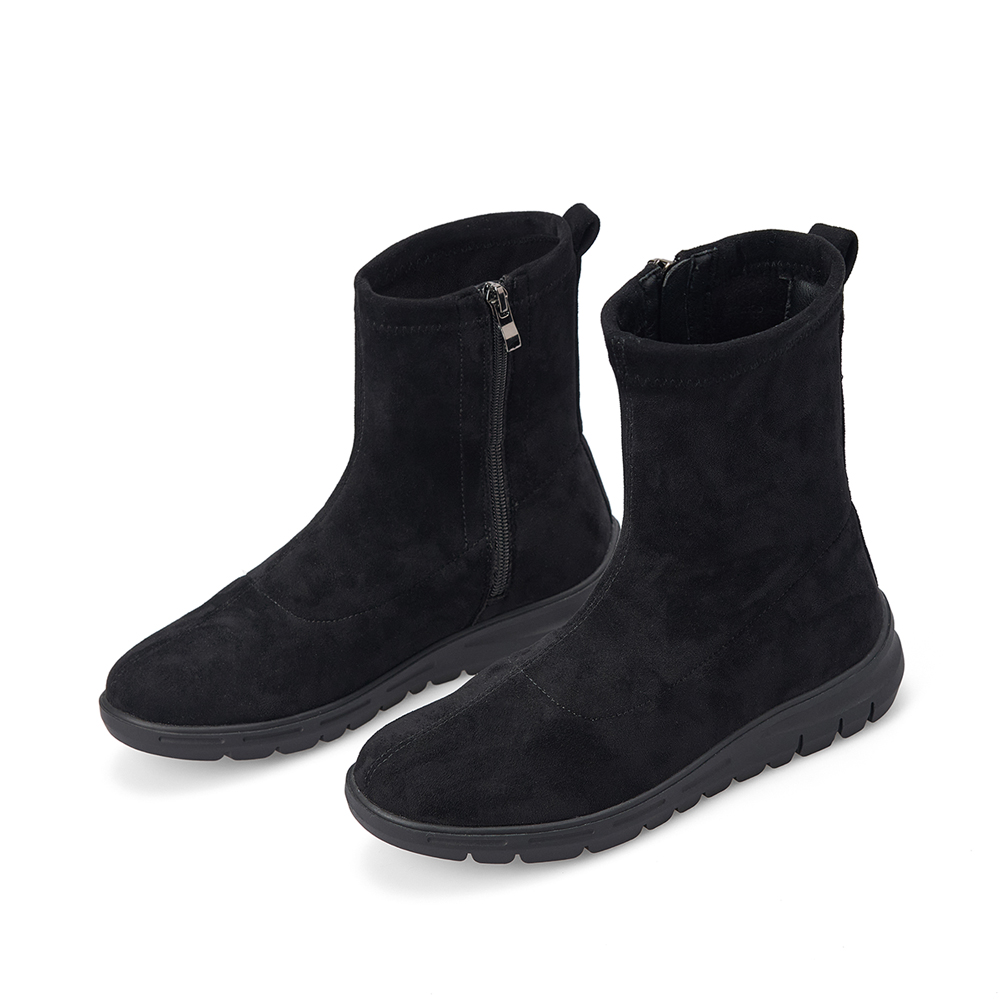 [기모안감] 데이워크 발편한 아치깔창 여성 앵클 스판 부츠 코이 블랙 DW30051-BK