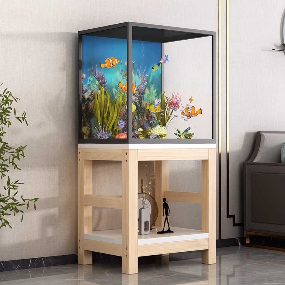원목 어항 받침대 수족관 거치대 인테리어 진열대 월넛 100x40x70cm - 상세 이미지 2