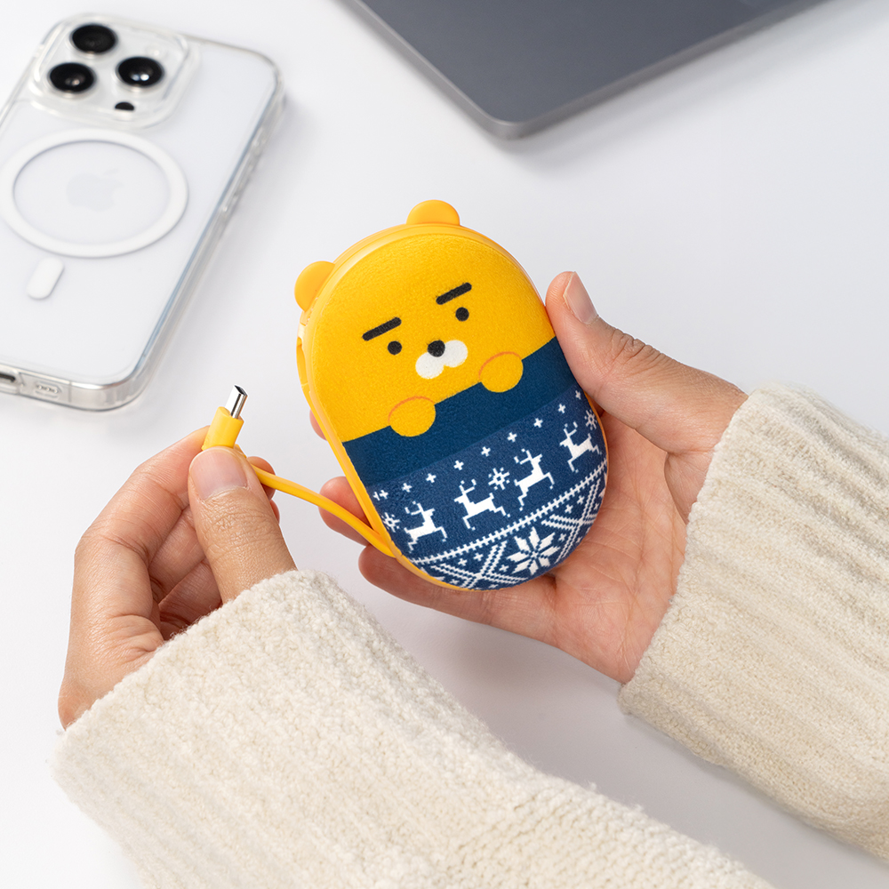 카카오프렌즈 이불쏙 양면발열 손난로 보조배터리 5000mAh 조약돌 미니 손난로 이미지 7
