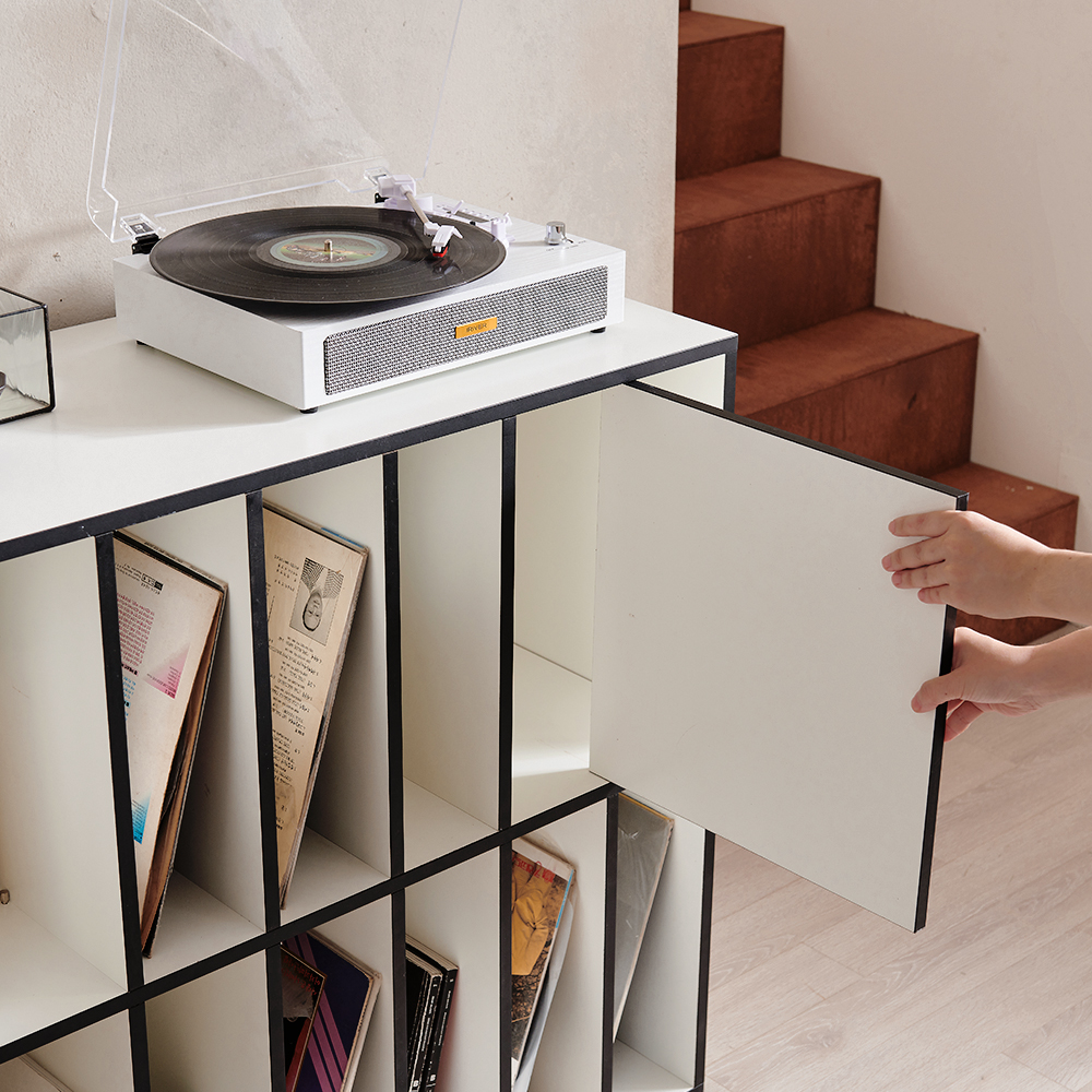 바스포르 뮤트 1200set 800선반장+400책장 높은 거실장