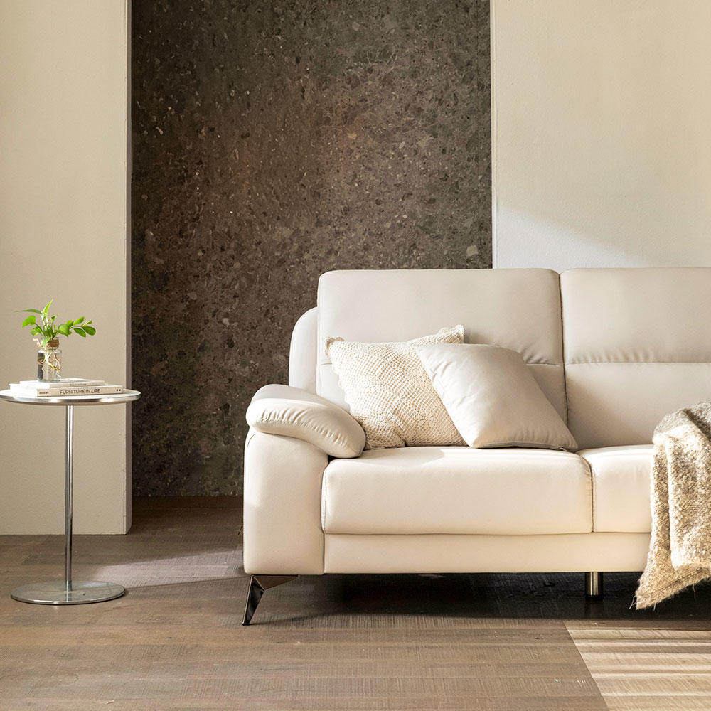 장인가구 두두 비건 실리콘 레더 하이백 3인용 가죽 소파