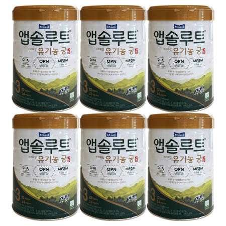 매일유업 매일유업 앱솔루트 프리미엄 유기농 궁 분유 3단계 800g 6개