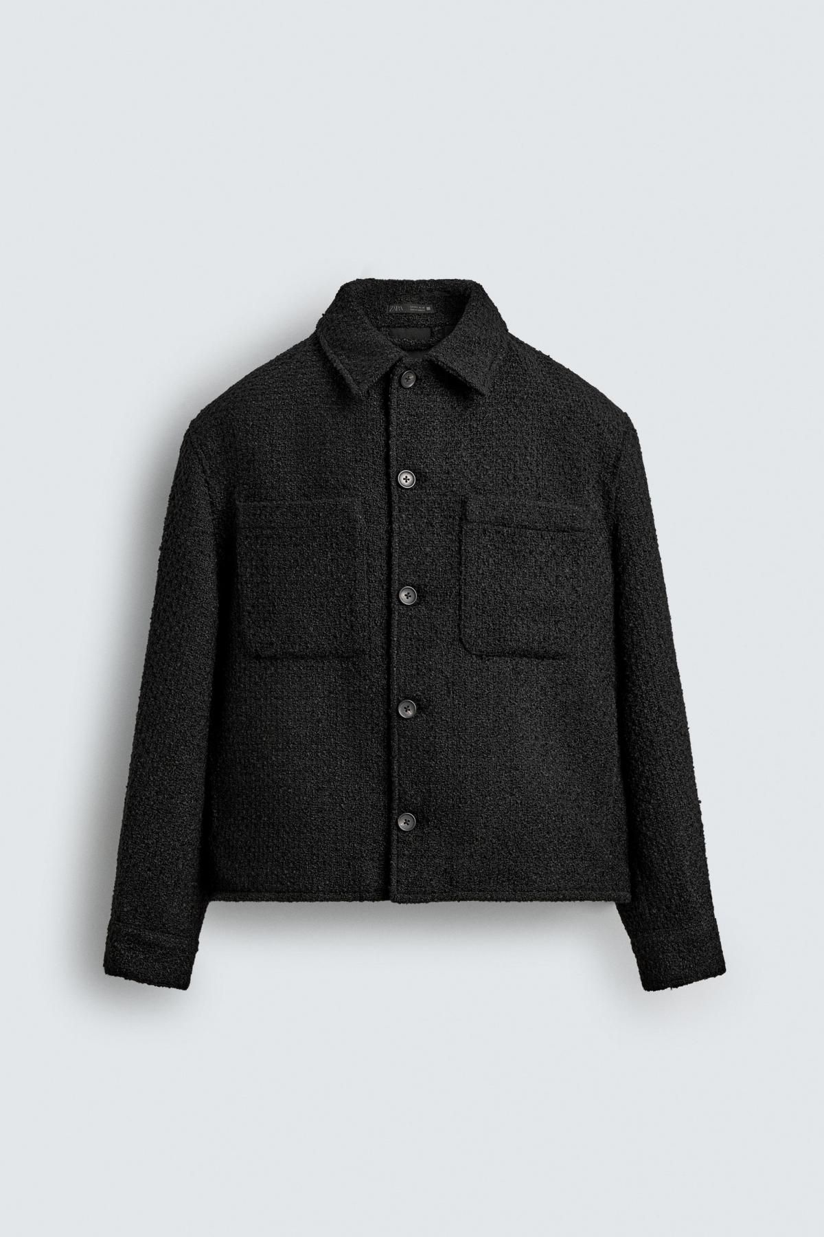 자라 테크니컬 텍스처 포켓 오버셔츠 7380/110 BLACK - 상품 이미지