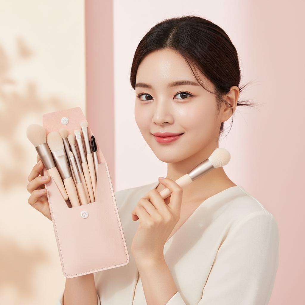 메이크업 브러쉬 세트 휴대용 여행용 화장 - 메인 이미지