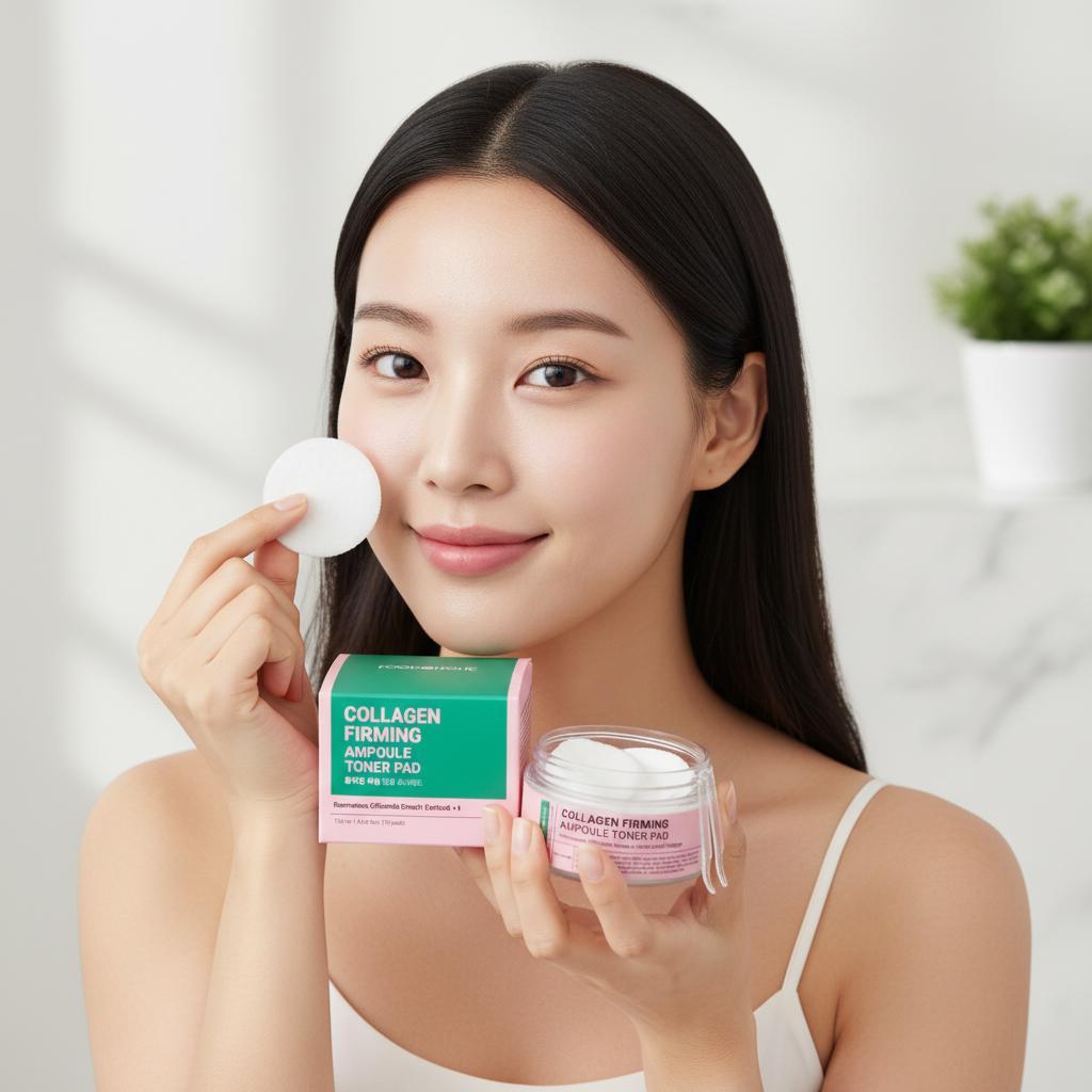 저자극 수분 화장품 올리브영 대용량 스킨 토너 콜라겐 앰플 패드 70매 1개 - 메인 이미지