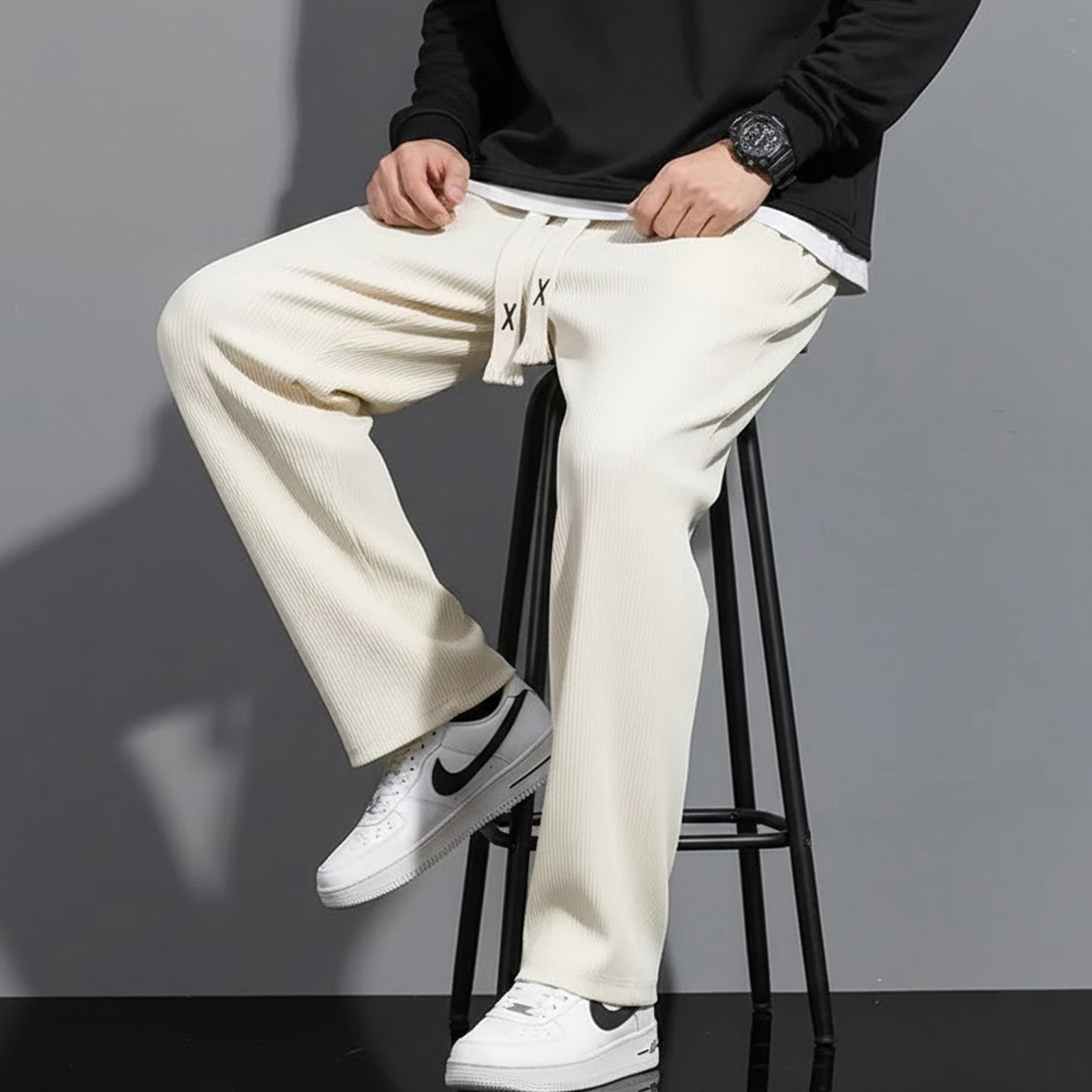 남자 기모 바지 루즈핏 일자 두꺼운 겨울 밴딩 팬츠 XL 3XL 이미지 6