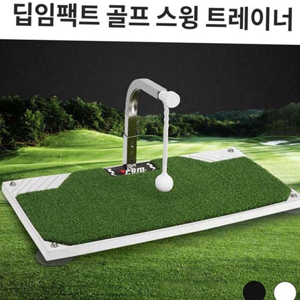 초보 골프 스윙 연습기 휴대용 골프 매트 드라이버 아이언 - 메인 이미지