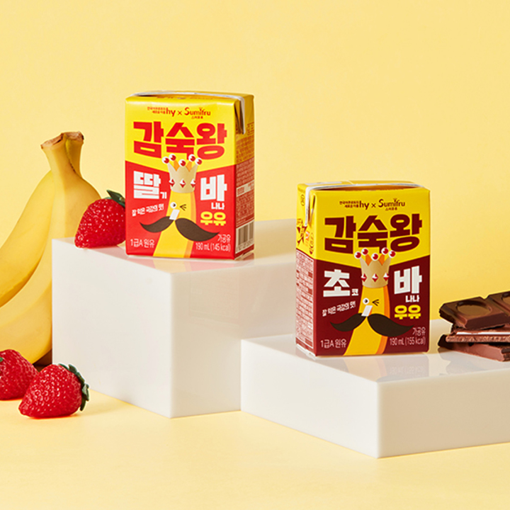감숙왕 딸기바나나우유/초코바나나우유 1BOX(24개입) 2종 택1 - 상품 이미지