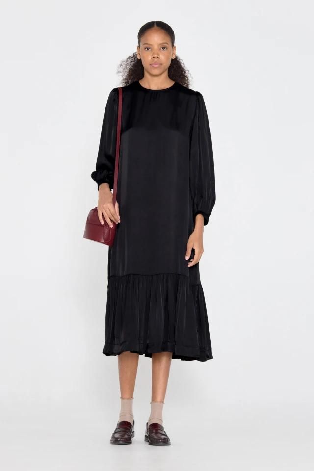 타이니코튼 러플 미디 원피스 블랙 AW24-609102 ONE COLOR - 상세 이미지 3