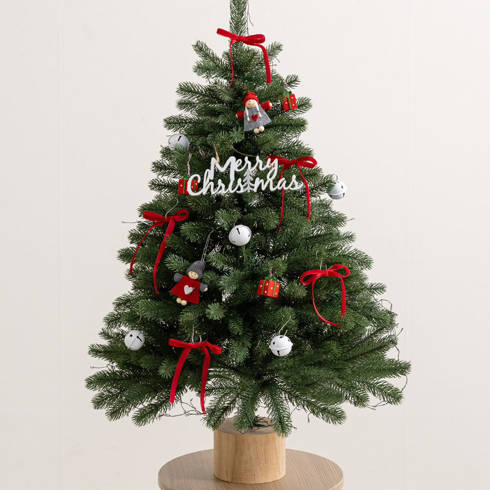 크리스마스 트리 나무 장식 풀세트 레드마블더블그린 90cm (양면) 성탄절 PE 중형 소품 용품 데코 꾸미기 - 상세 이미지 3