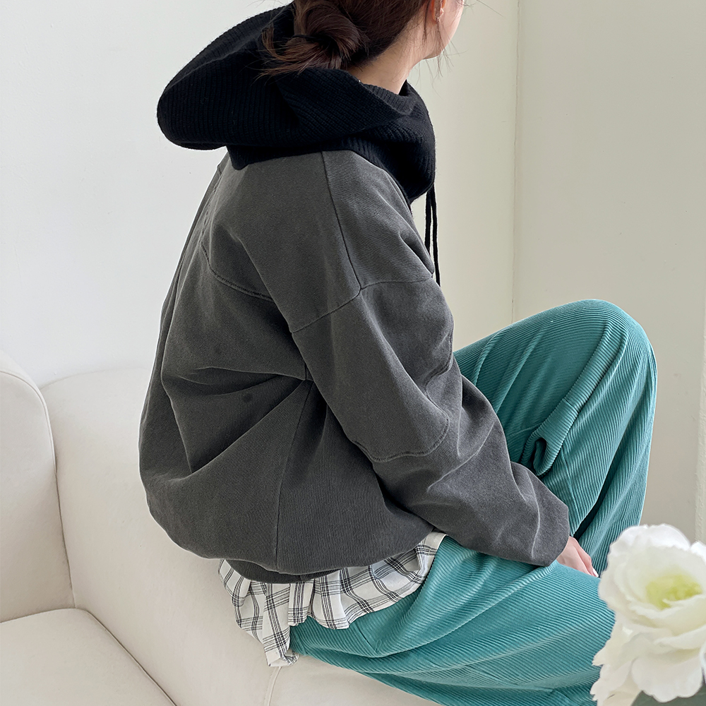 피그먼트 여성 레터링맨투맨 오버핏 간절기 티셔츠 이미지 8