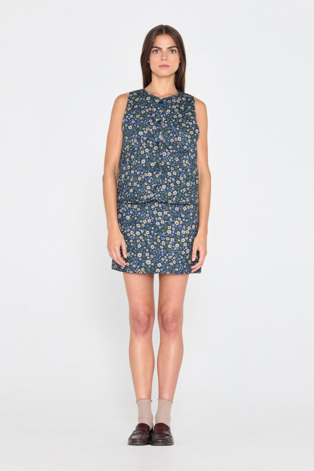 타이니코튼 플라워패턴 미니 스커트 Falda flowers AW24-675107 ONE COLOR - 상세 이미지 4