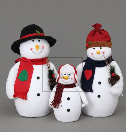 [트렌디프레소 협력사]데이슬롯 눈사람 가족 인형 세트 해피 장식인형 크리스마스눈사람 크리스마스홈파티