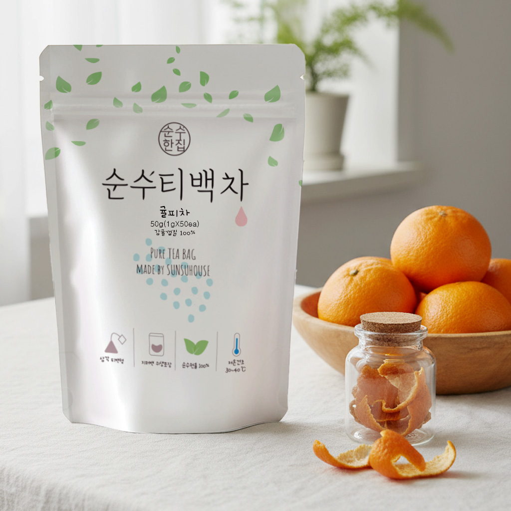 순수한집 제주 귤피차 감귤껍질차 진피차 티백 50개입 이미지 4