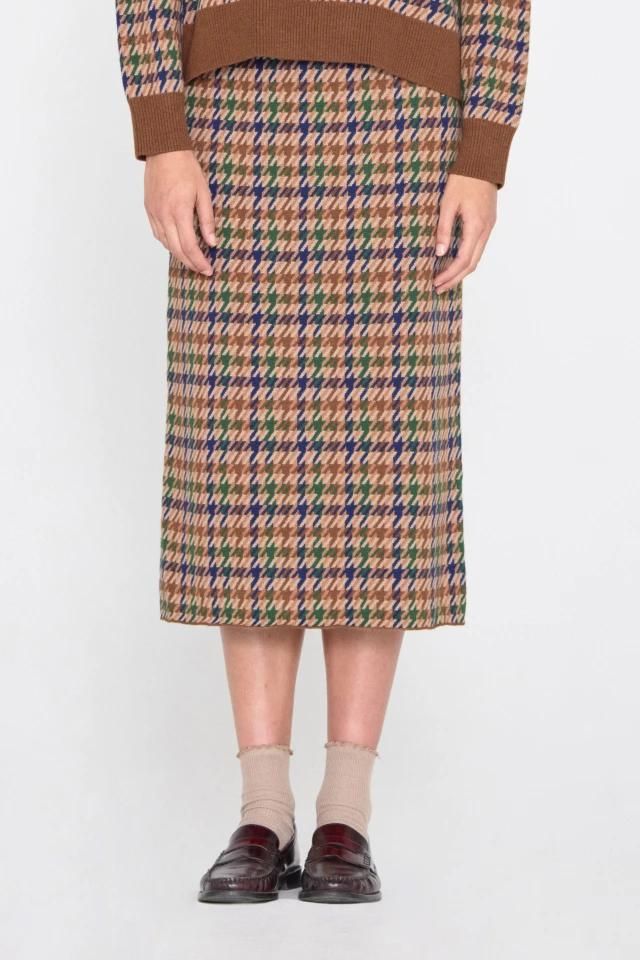 타이니코튼 클래식 체크 패턴 미디 스커트 AW24-714108 ONE COLOR - 상세 이미지 3