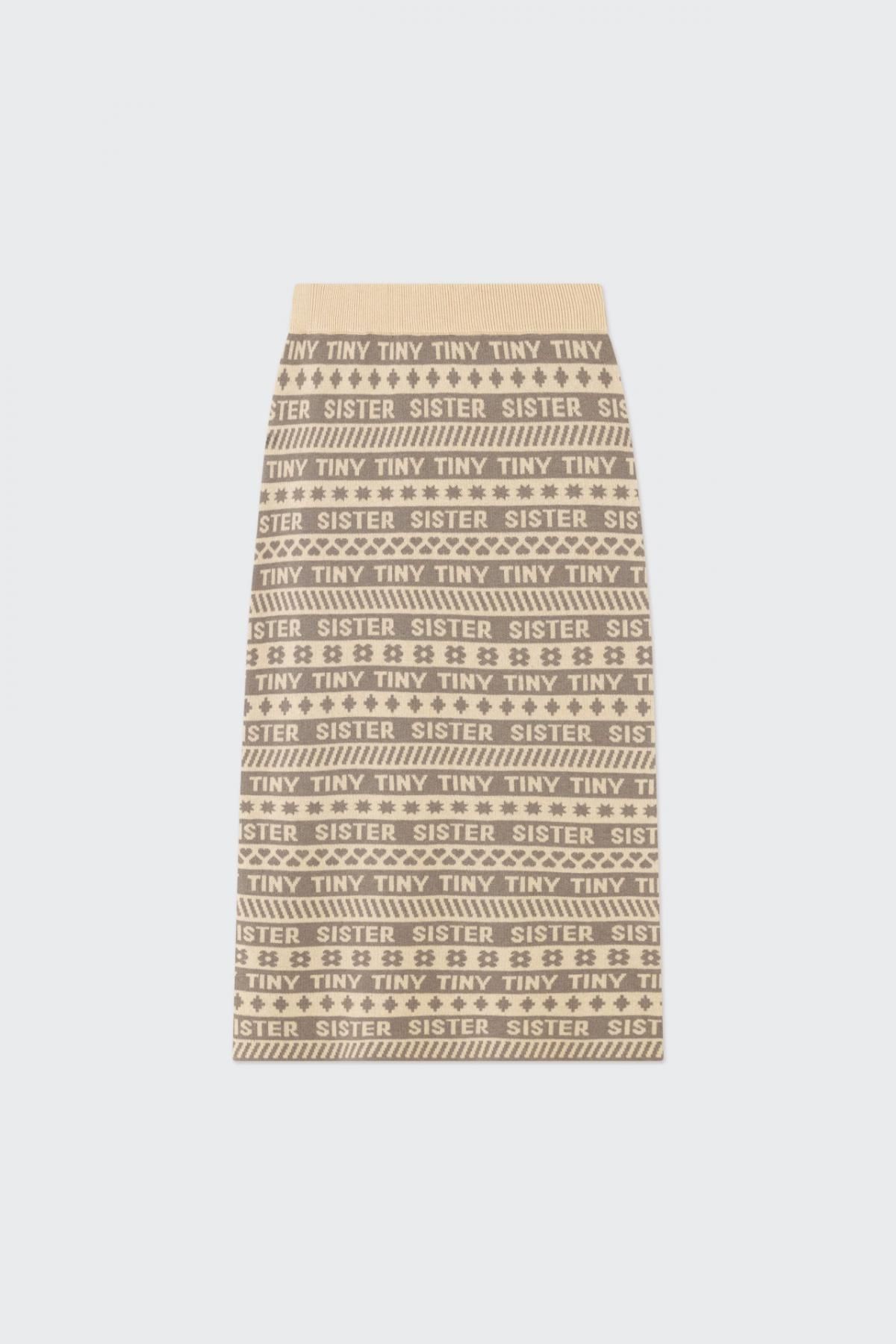 타이니코튼 자카드 패턴 미디 스커트 Falda jacquard AW24-712P01 ONE COLOR - 상품 이미지