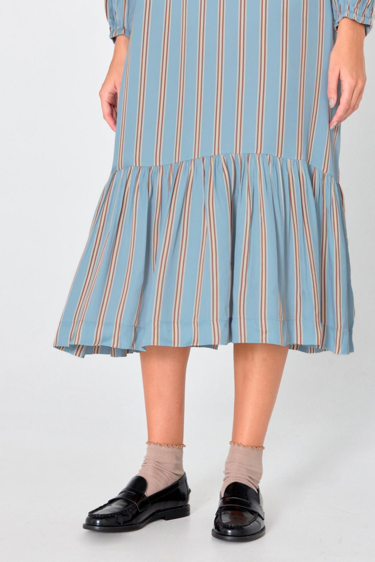 타이니코튼 스트라이프 미디 원피스 AW24-617P24 ONE COLOR - 상세 이미지 5