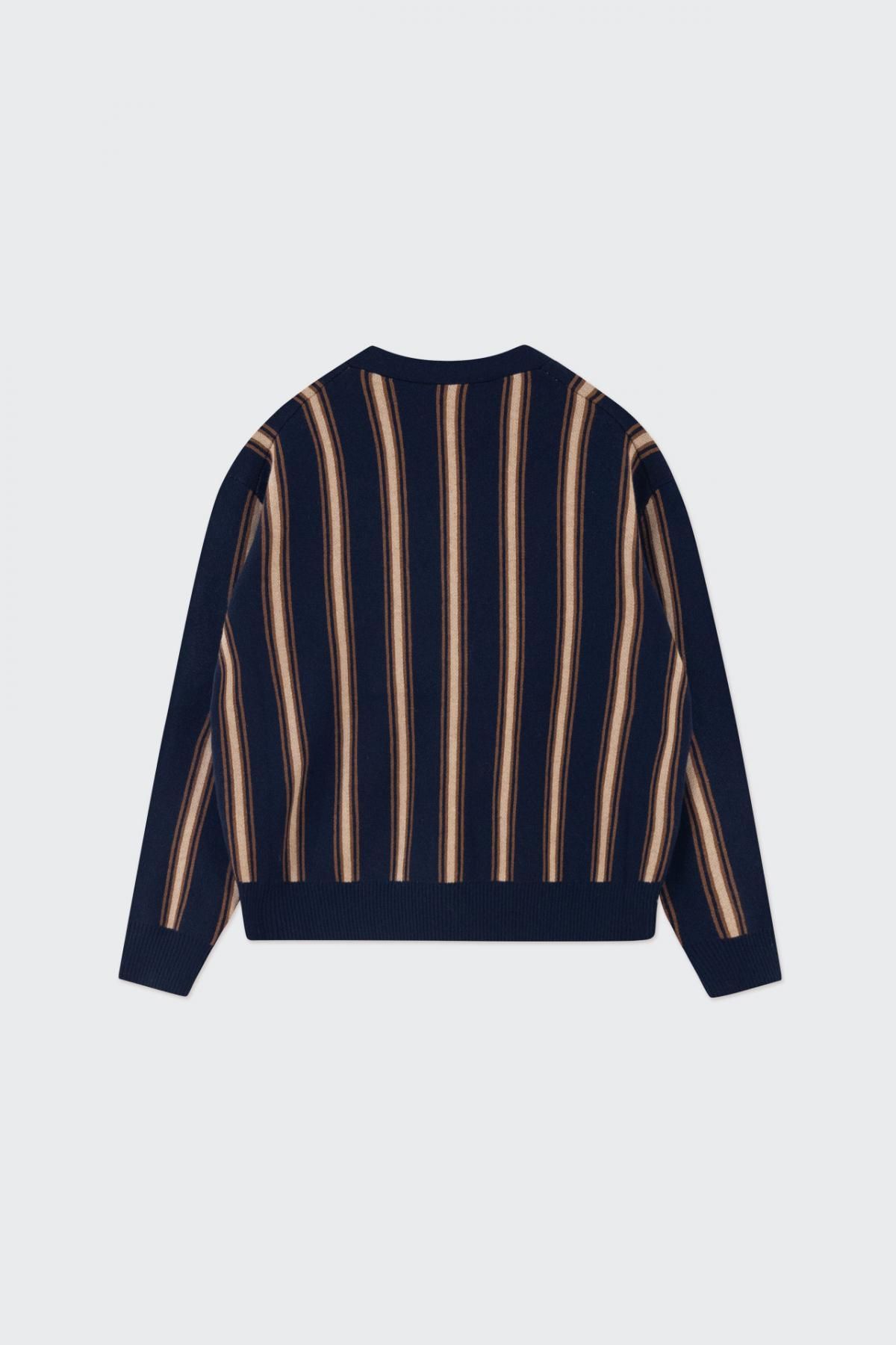 타이니코튼 스트라이프 브이넥 니트 가디건 AW24-715107 ONE COLOR - 상세 이미지 2