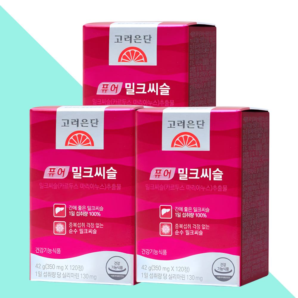 고려은단 밀크씨슬 퓨어 밀크시슬 350mg 120정X3개 - 상품 이미지