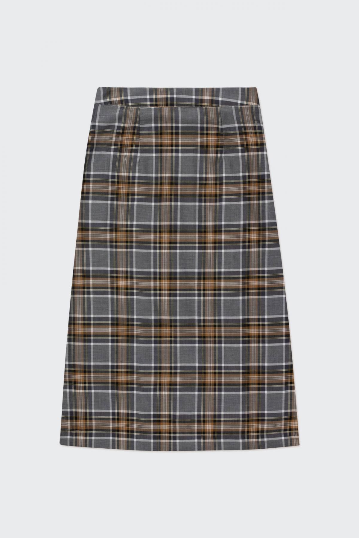 타이니코튼 체크 패턴 미디 스커트 AW24-640P63 ONE COLOR - 상세 이미지 2