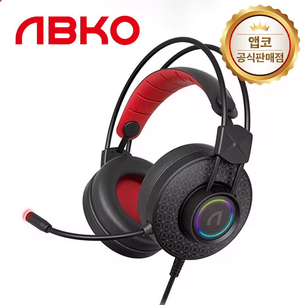 앱코 N310 가상 RGB 게이밍 헤드셋 블랙 - 상품 이미지