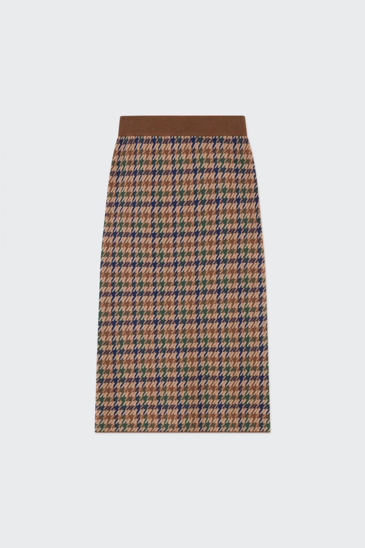 타이니코튼 클래식 체크 패턴 미디 스커트 AW24-714108 ONE COLOR - 메인 이미지