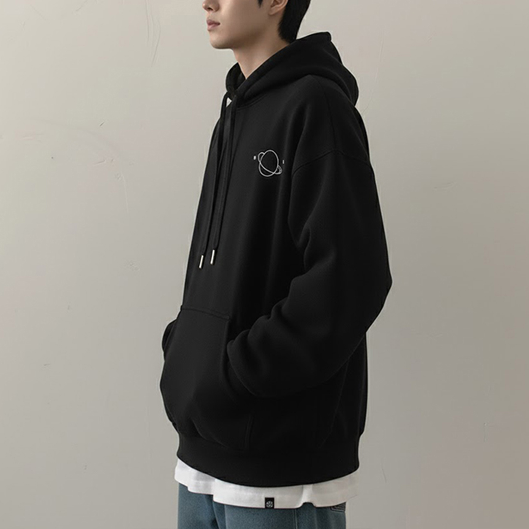 남자 기모 후드티 자수 오버핏 맨투맨 긴팔 3XL 5XL - 상세 이미지 2