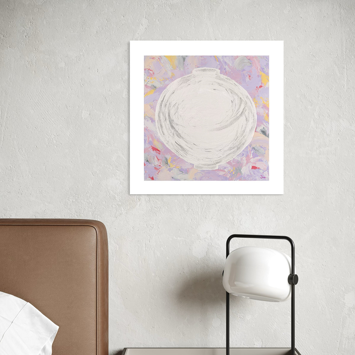 Dal Pium no.2고급캔버스천8호(46x46cm) 달항아리 그림 캔버스 액자 복들어오는 달피움 시리즈 한정수량 에디션문자페인팅 - 상품 이미지