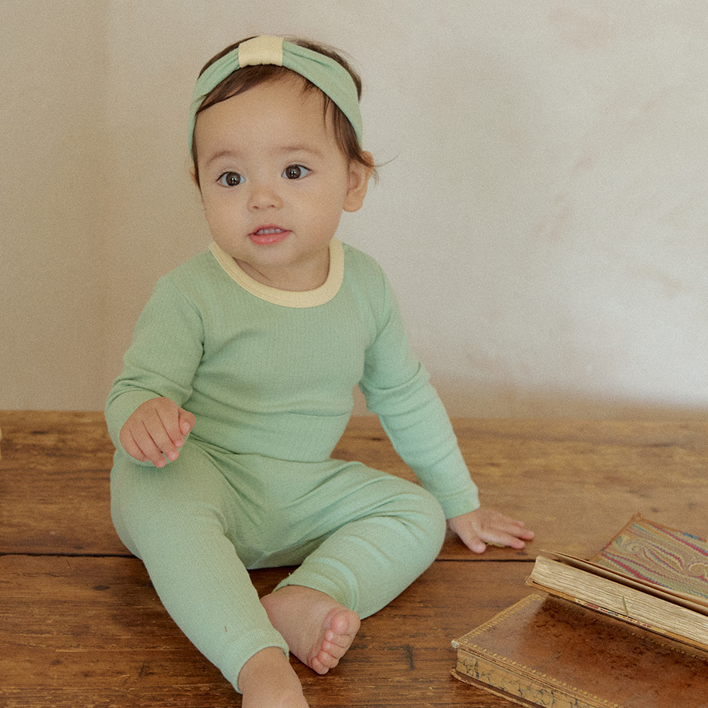 로라밤 텐션 모달 골지 슈트세트 유아 아기 신생아 50일 100일