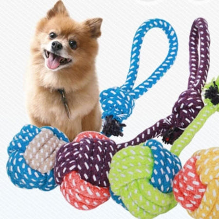 캔캔토토 체크 로프 볼 색상랜덤 강아지터그놀이 애착인형