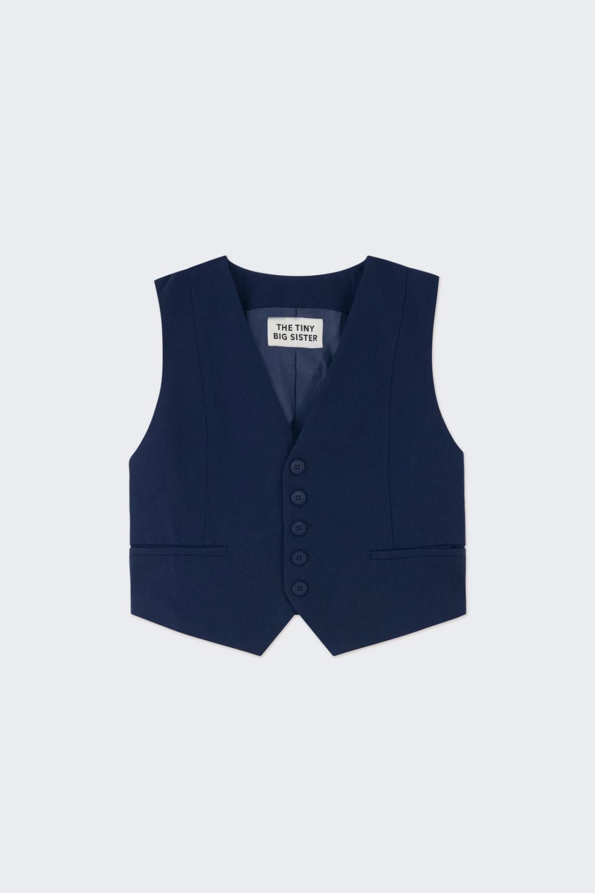 타이니코튼 클래식 네이비 울 베스트 AW24-645107 ONE COLOR - 상품 이미지